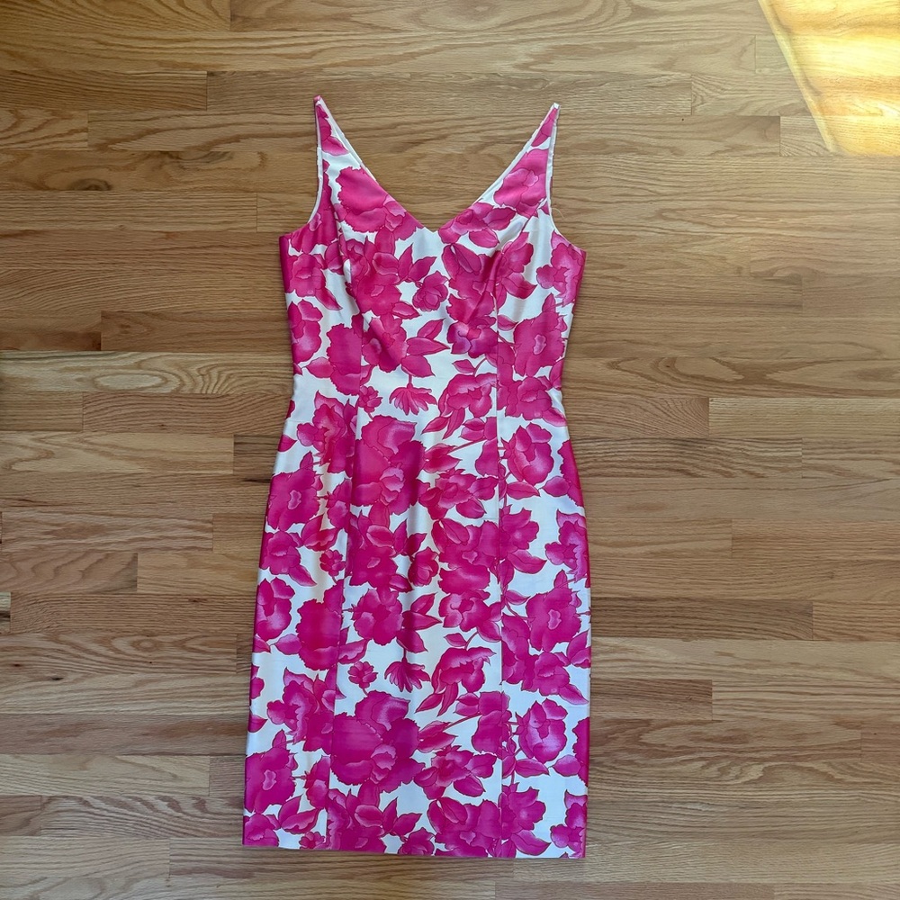Ann Taylor Silk Pink Floral Dress